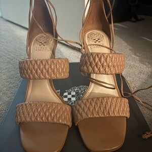 Vince Camuto Woven Tan Heels
